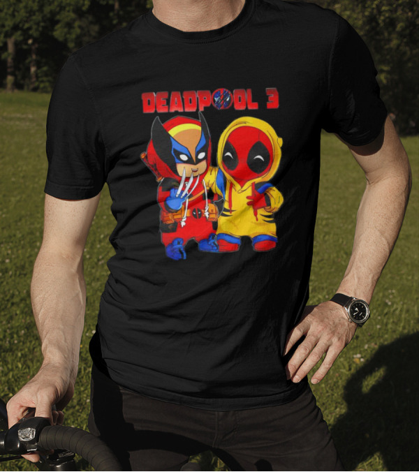 Deadpool 3 Wolverine And Deadpool Cartoon Characters T-Shirt