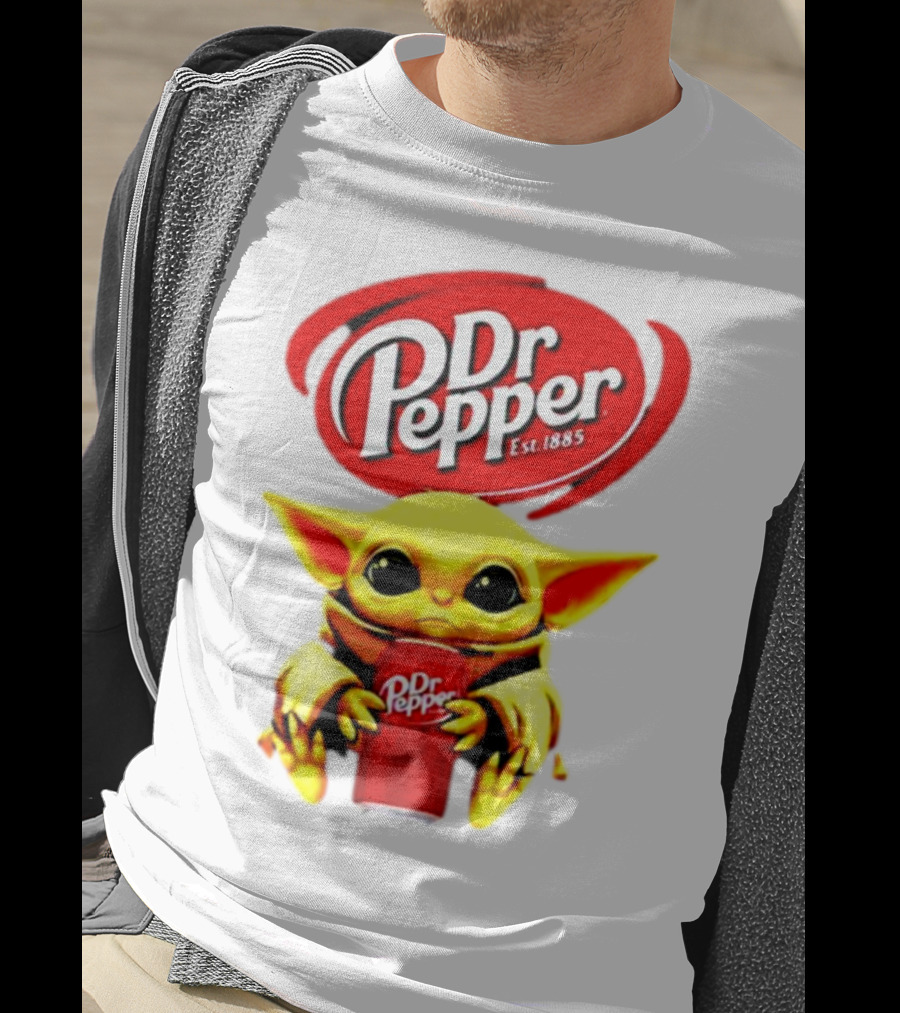 Dr Pepper Baby Yoda Holding Soda Can T-Shirt