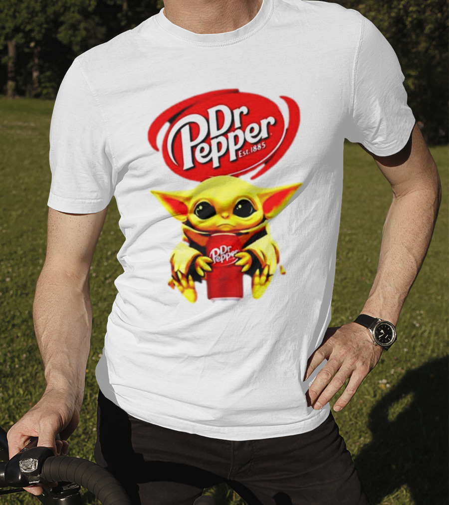 Dr Pepper Baby Yoda Holding Soda Can T-Shirt