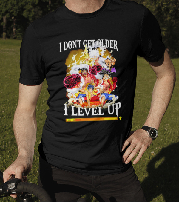 I Don't Get Older I Level Up EXP One Piece Characters T-Shirt