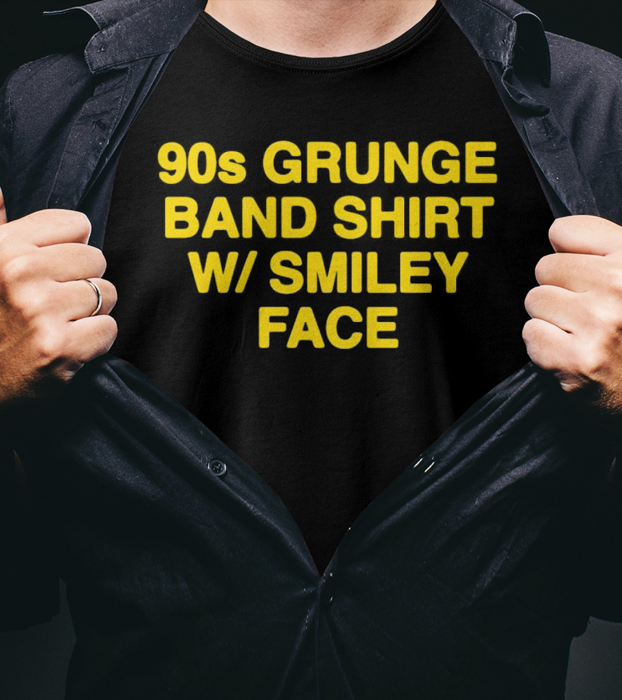 90s Grunge Band Smiley Face T-Shirt