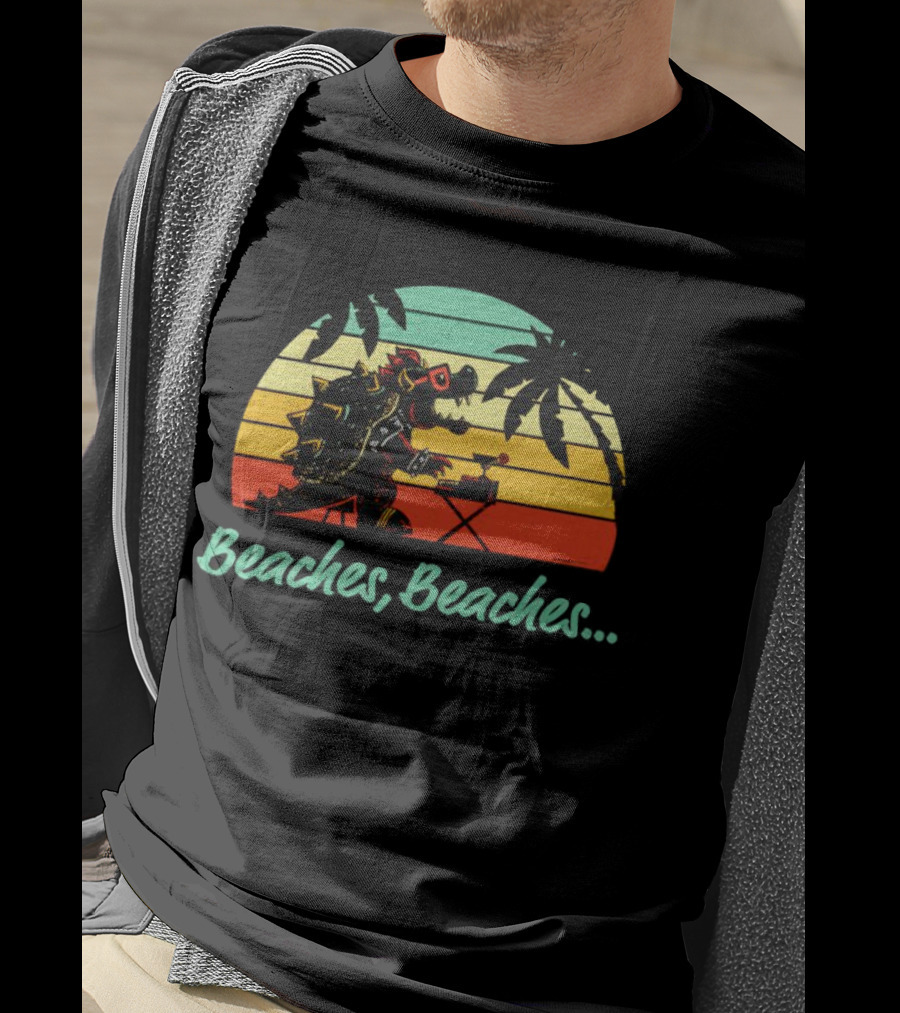 Beaches Beaches Vintage Bowser Retro Sunset T-Shirt