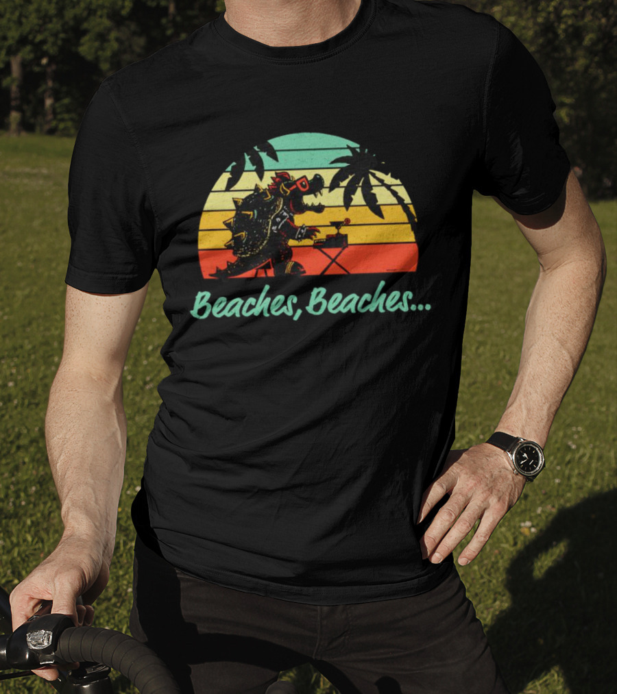 Beaches Beaches Vintage Bowser Retro Sunset T-Shirt