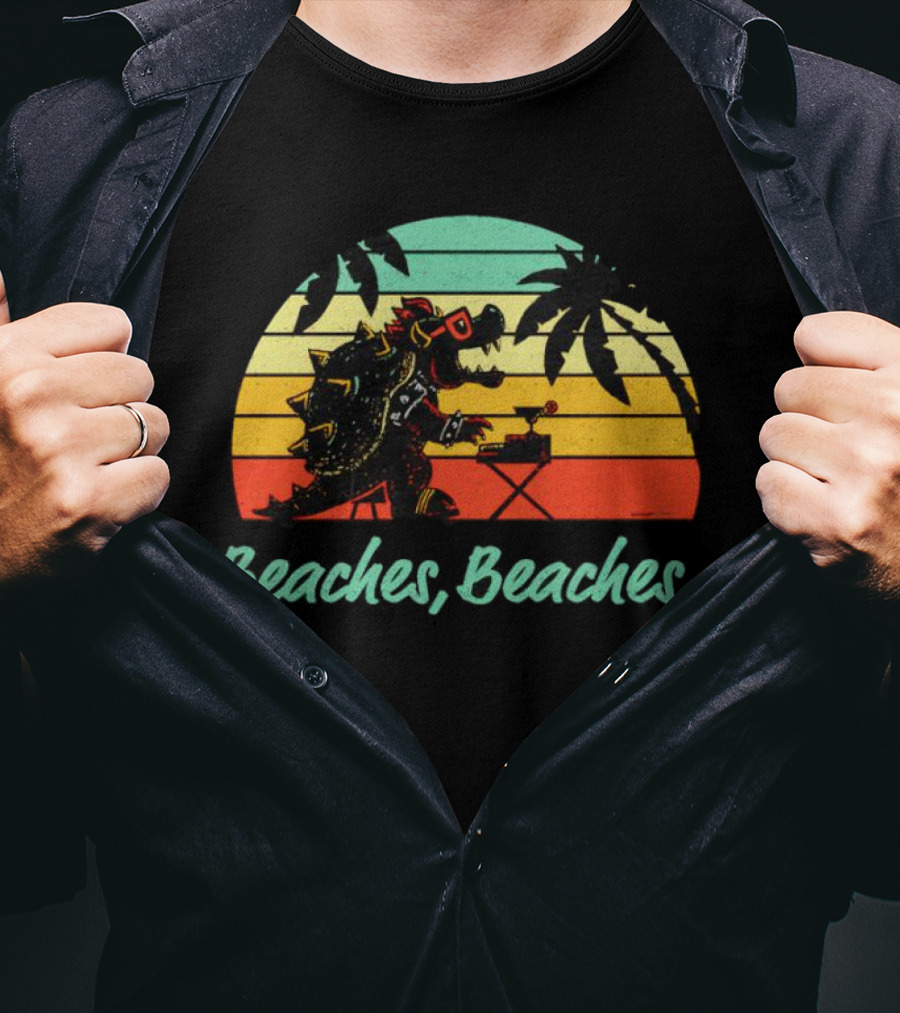 Beaches Beaches Vintage Bowser Retro Sunset T-Shirt