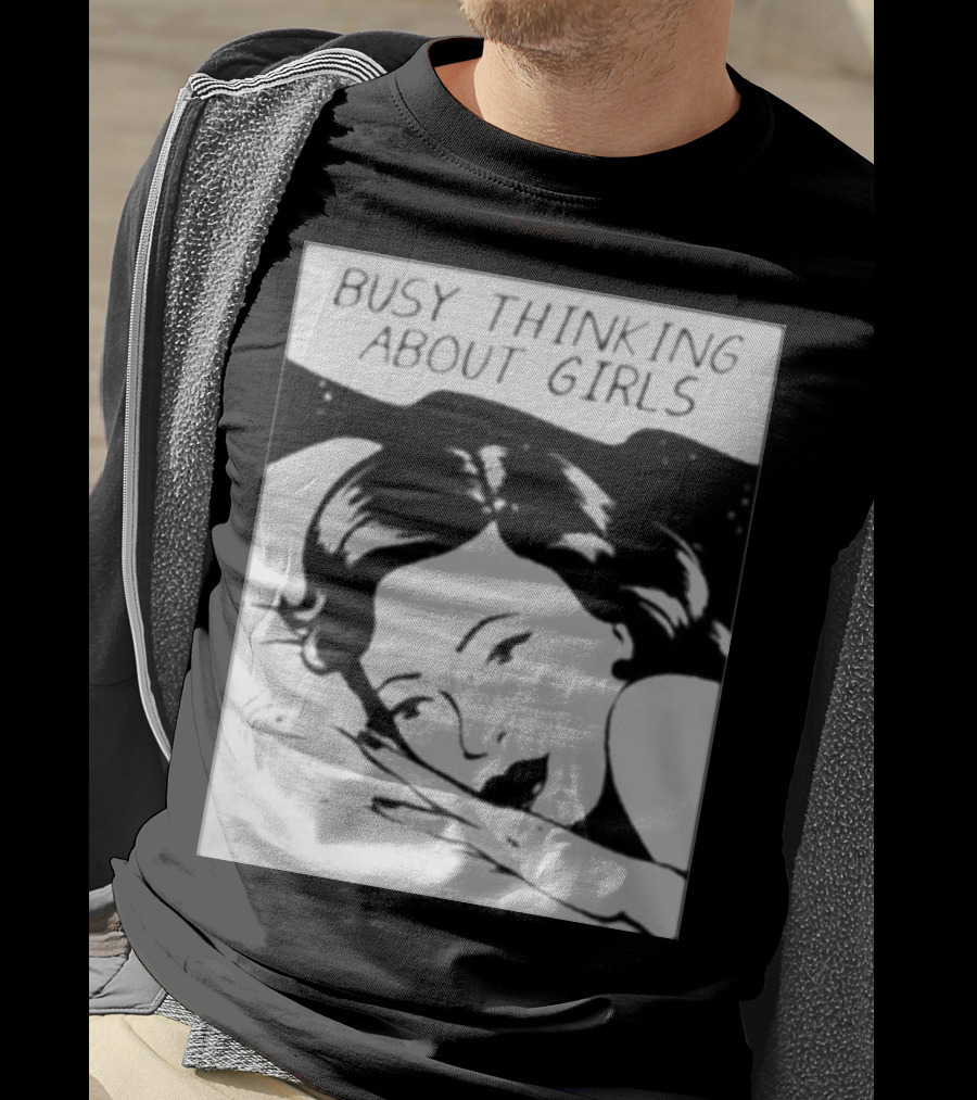 Busy Thinking About Girls Comic Pop T-Shirt