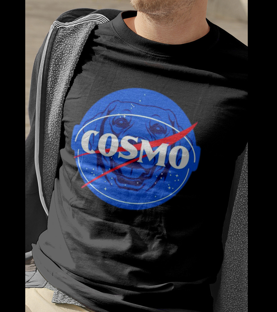 NASA-Inspired Cosmo Space Dog Agency Logo Astronaut T-Shirt