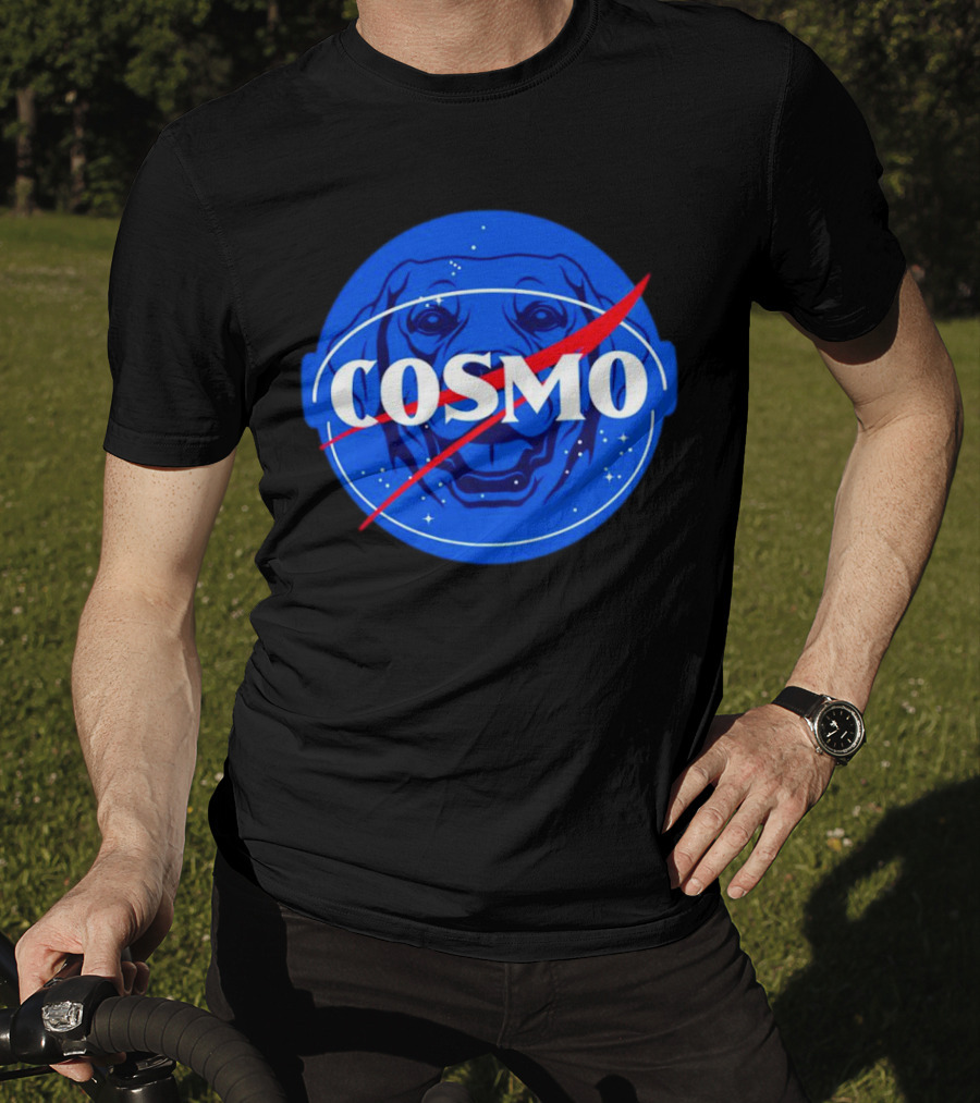 NASA-Inspired Cosmo Space Dog Agency Logo Astronaut T-Shirt