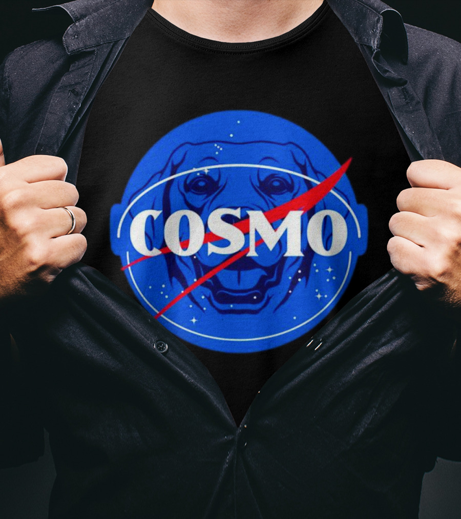 NASA-Inspired Cosmo Space Dog Agency Logo Astronaut T-Shirt