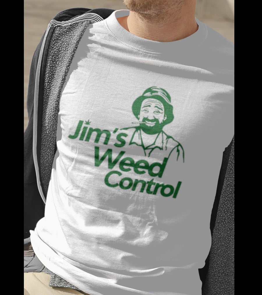 Jim’s Weed Control Gardener Icon With Hat And Beard T-Shirt