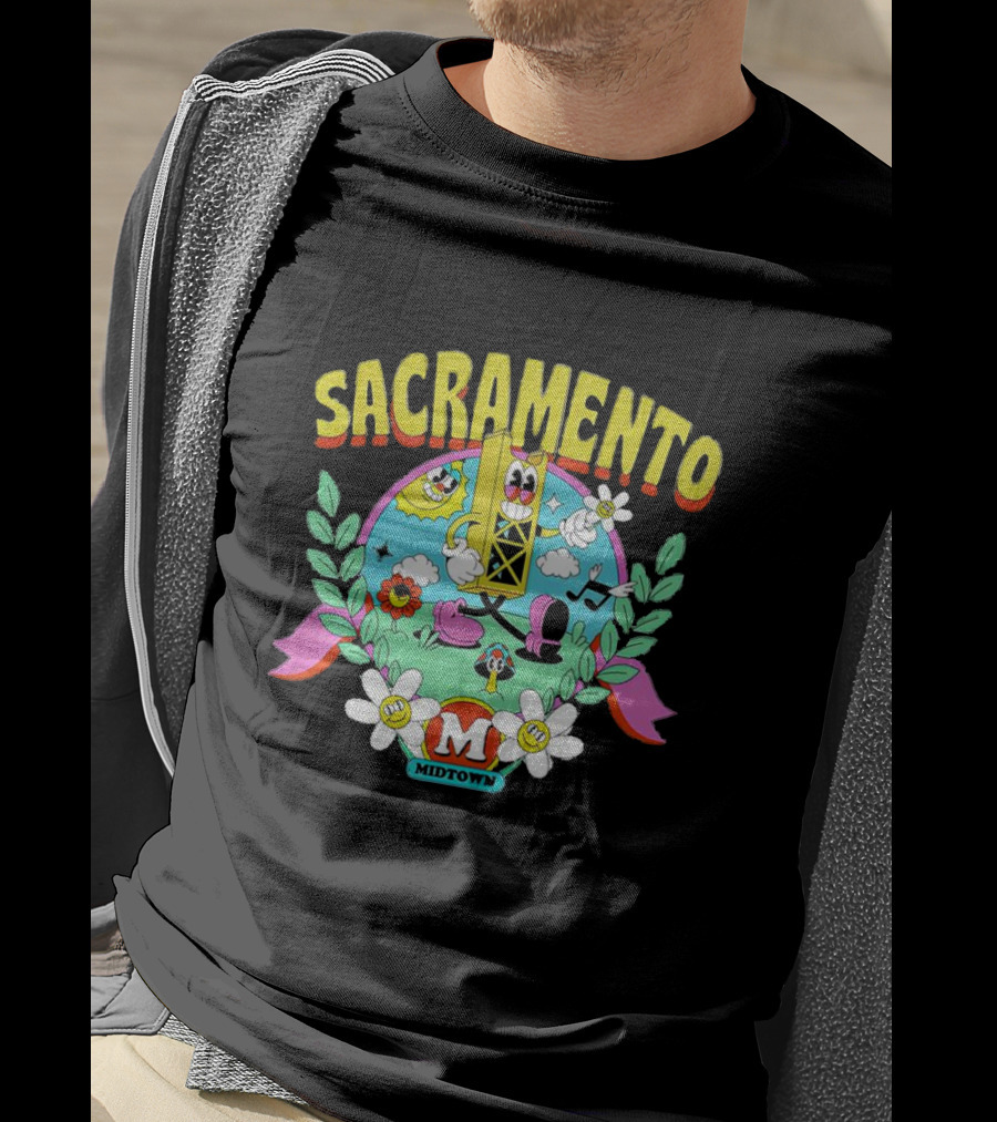 University Of Sacramento Midtown Cartoon Crest T-Shirt