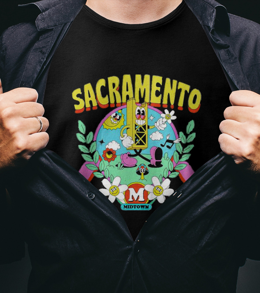 University Of Sacramento Midtown Cartoon Crest T-Shirt