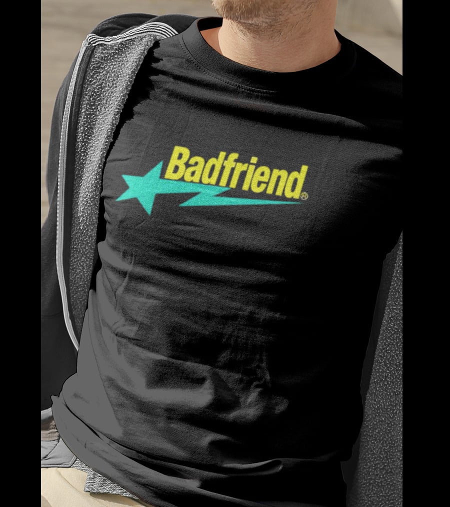 Badfriend Bape Star Logo Text With Lightning Bolt And Star T-Shirt