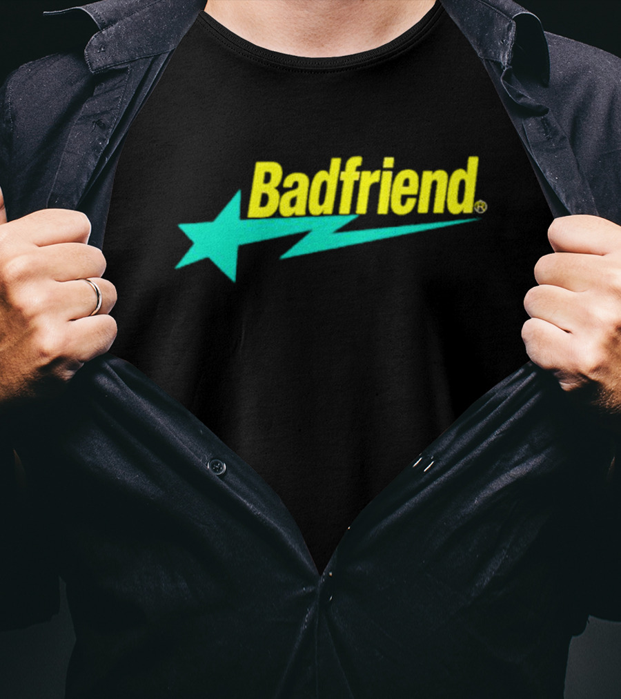 Badfriend Bape Star Logo Text With Lightning Bolt And Star T-Shirt