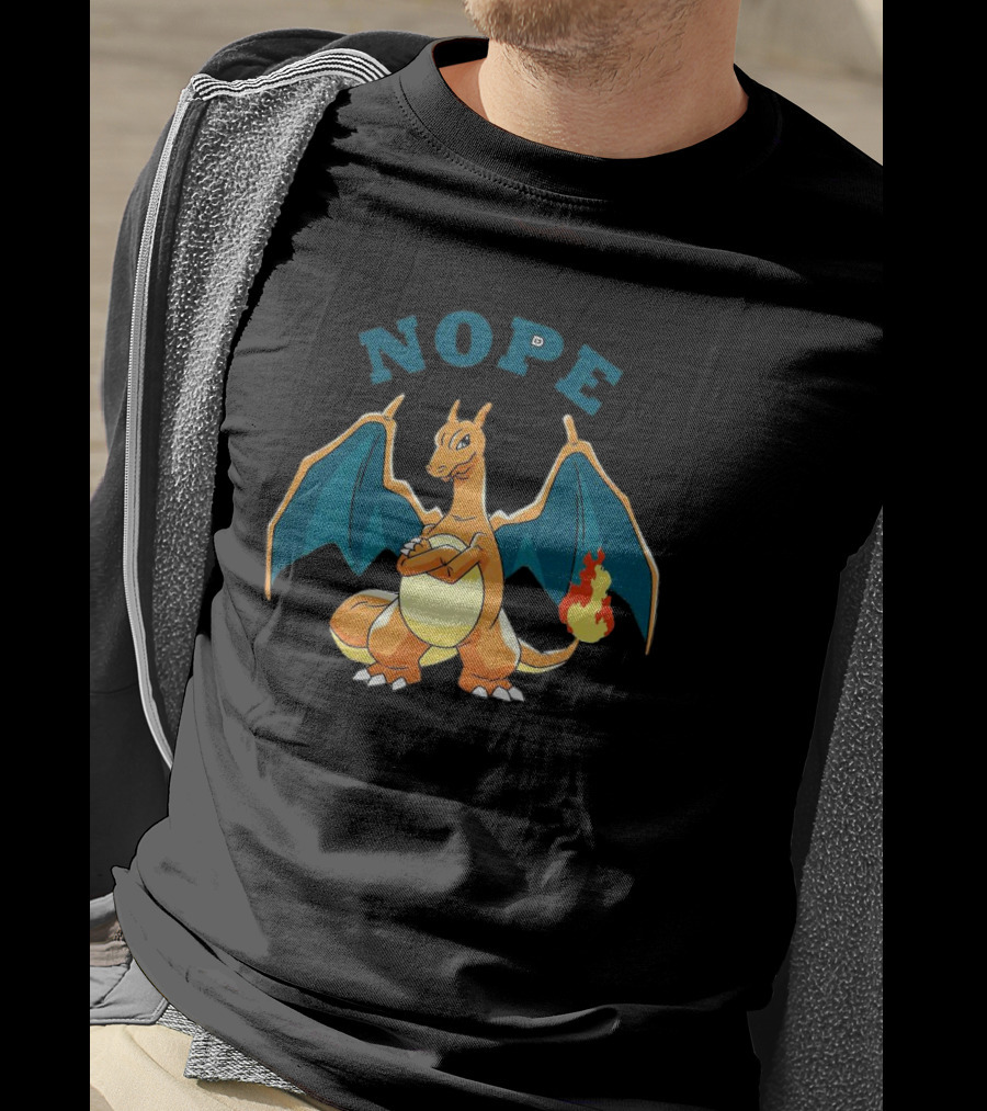 Charizard Pokemon Nope Meme Flame Dragon T-Shirt