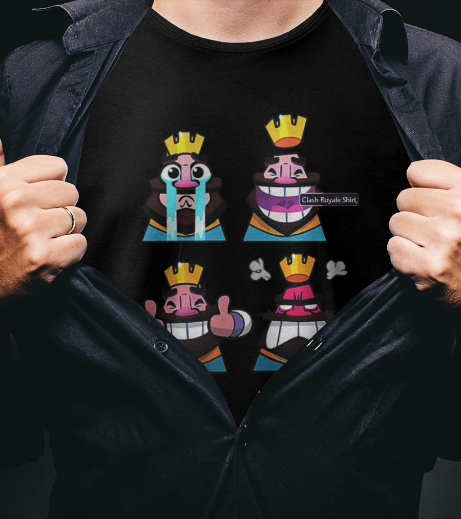Clash Royale King Emotes Crying Laughing Thumbs Up Angry T-Shirt