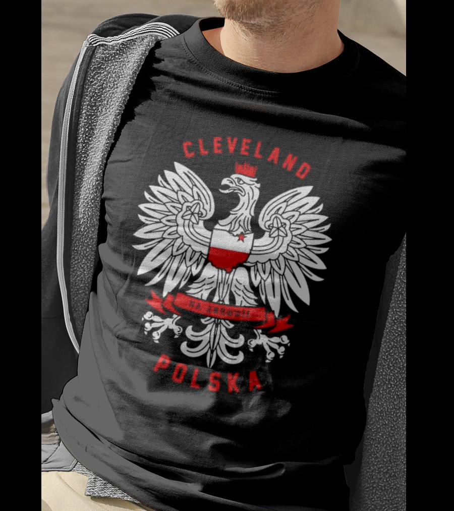Cleveland Polska Na Zdrowie White Eagle Crest T-Shirt