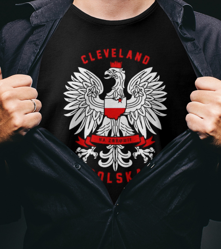 Cleveland Polska Na Zdrowie White Eagle Crest T-Shirt