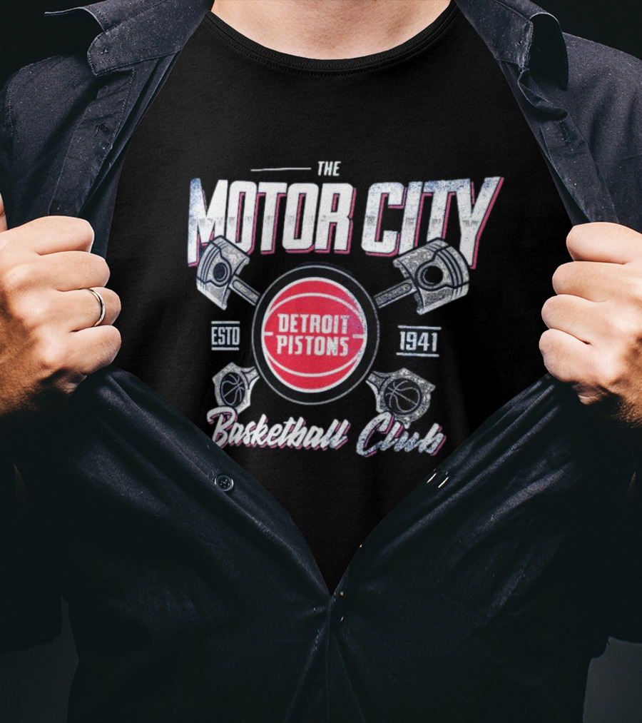 Motor City Detroit Pistons Established 1941 Basketball Club T-Shirt