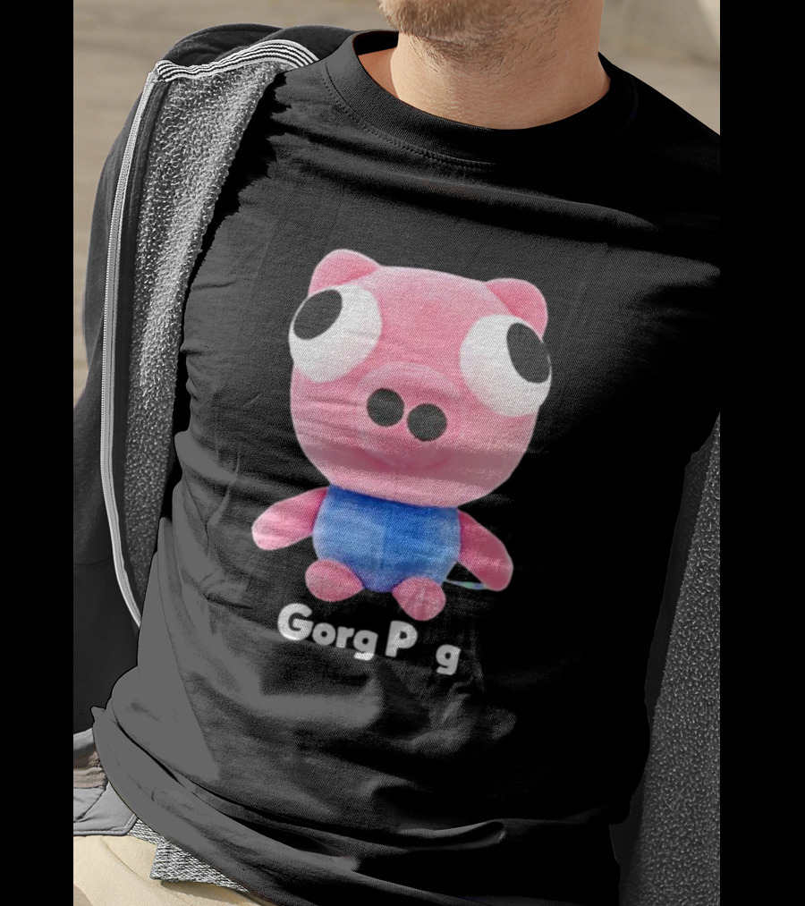 Gorg Pag Pink Pig Character Plush Toy With Blue T-Shirt