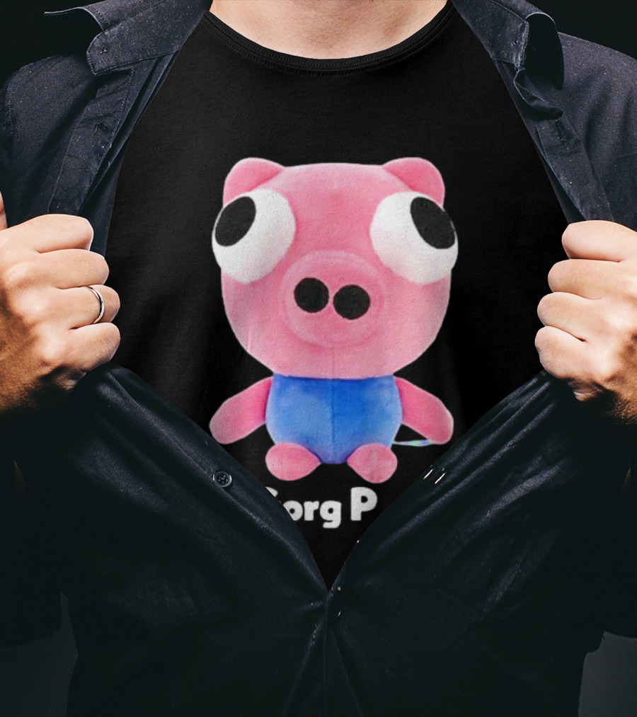 Gorg Pag Pink Pig Character Plush Toy With Blue T-Shirt