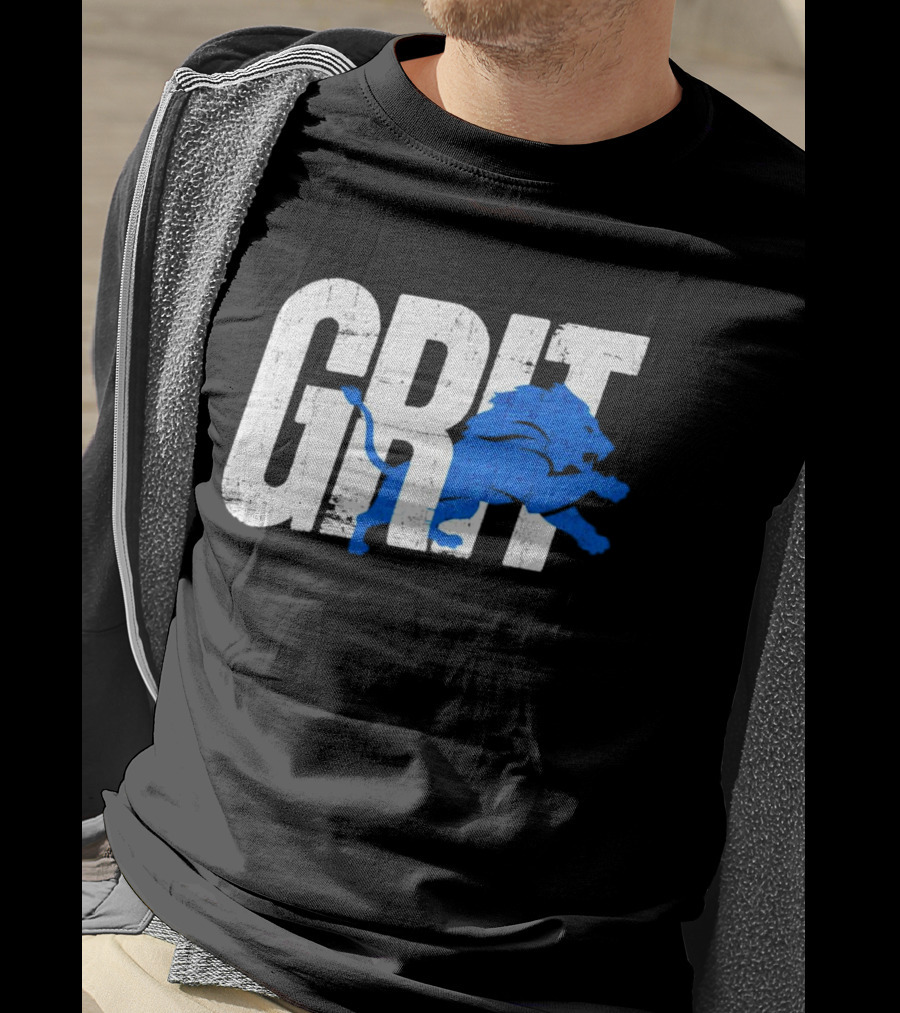 Grit Detroit Lions Blue Lion T-Shirt