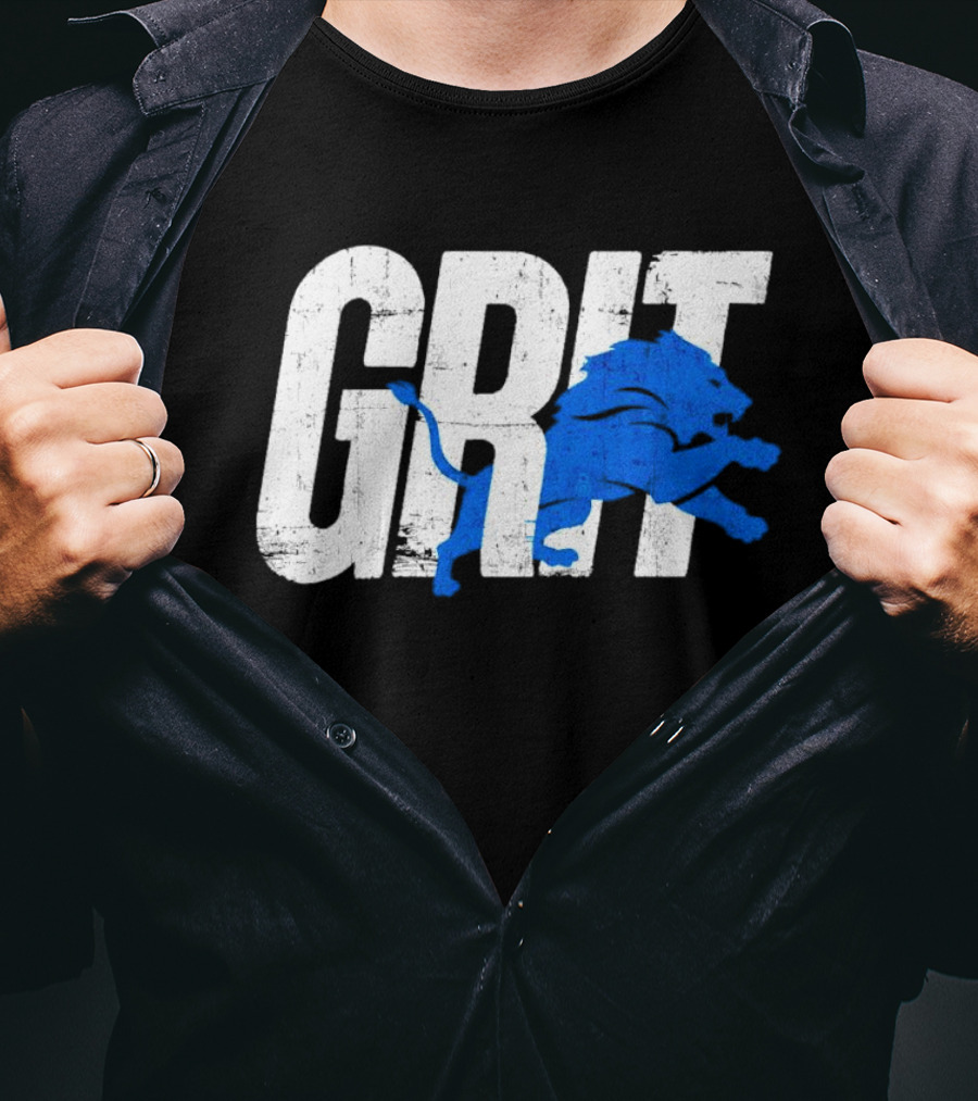 Grit Detroit Lions Blue Lion T-Shirt