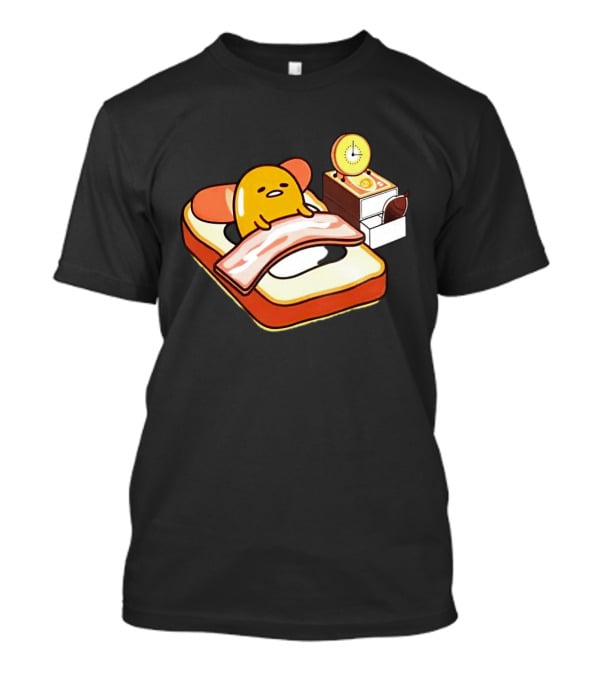 Gudetama Breakfast In Bed With Toast And Bacon T-Shirt