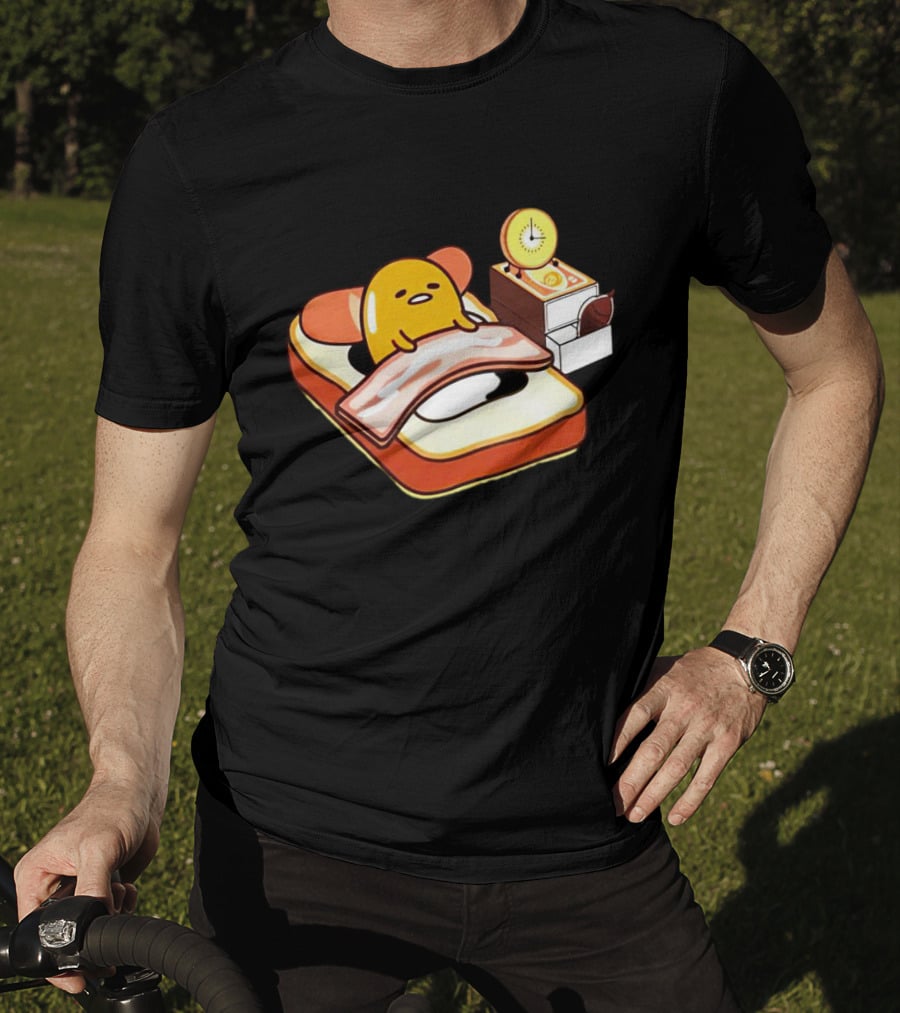 Gudetama Breakfast In Bed With Toast And Bacon T-Shirt