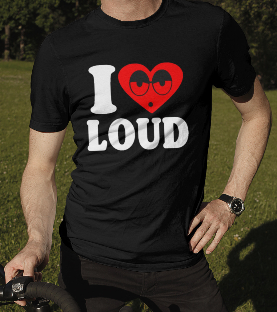 I Love Loud Heart Glasses Emoji T-Shirt