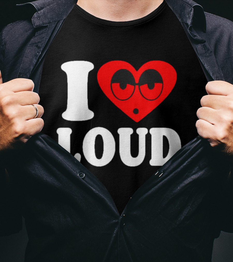 I Love Loud Heart Glasses Emoji T-Shirt