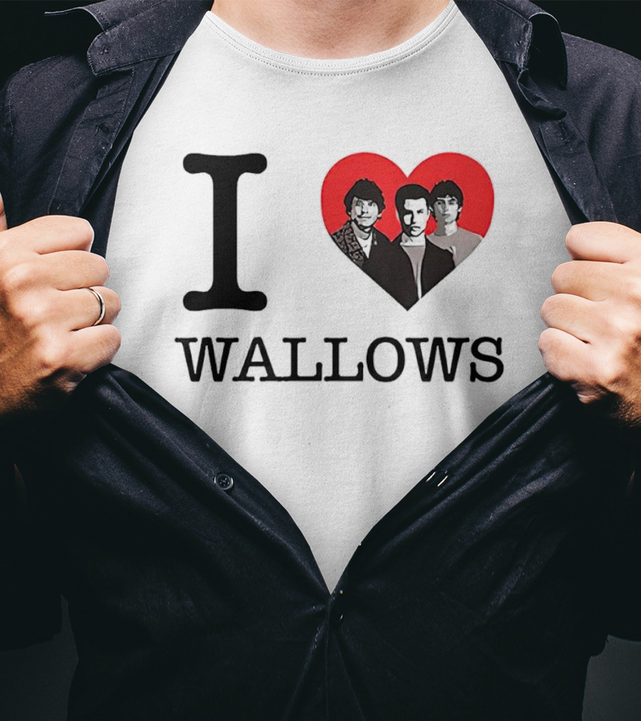 I Love Wallows Band Trio Red Heart T-Shirt