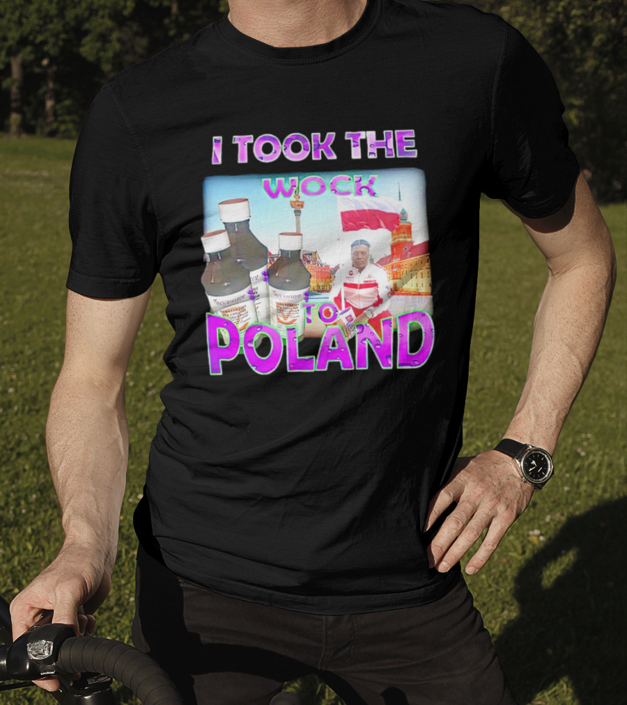 I Took The Wock To Poland Men's Shirt Scenic Polish Cityscape And Cough Syrup Bottles T-Shirt