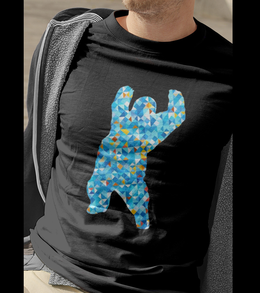 Monster Madness Polygon Pattern Style Gorilla Shape T-Shirt