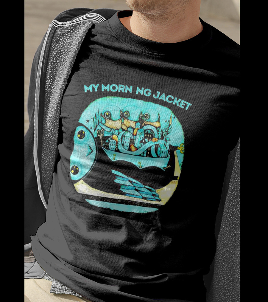 MY MORN NG JACKET Surreal Dream Cityscape Owl Figure T-Shirt