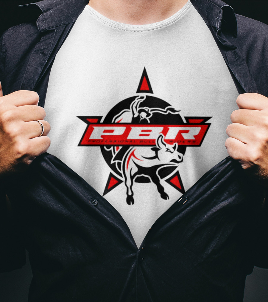 PBR Professional Bull Riders Bull Logo With Stars T-Shirt