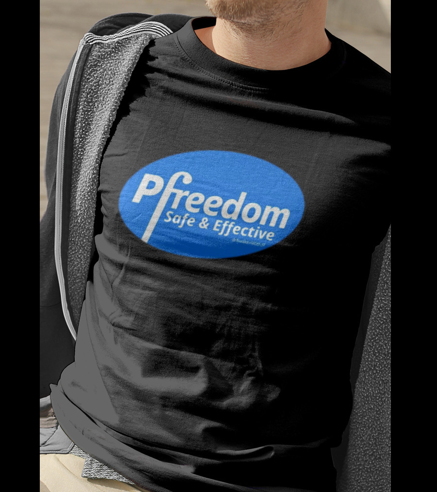 Pfreedom Safe And Effective @AwakenWithJP Blue Oval T-Shirt