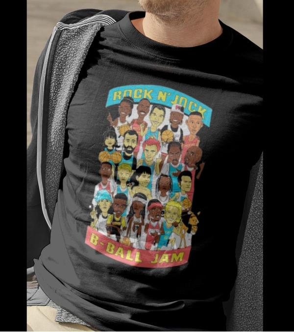 Rock N’ Jock B-Ball Jam Patti Lapel Ivy Mono Iconic Basketball Cartoon Characters T-Shirt