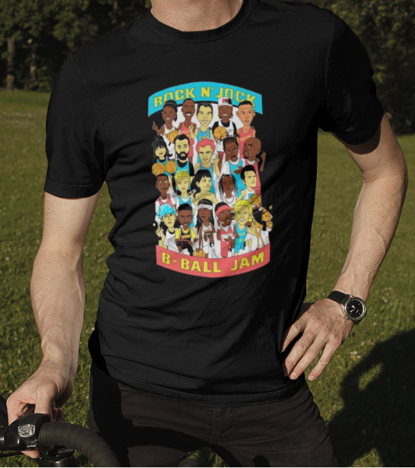 Rock N’ Jock B-Ball Jam Patti Lapel Ivy Mono Iconic Basketball Cartoon Characters T-Shirt