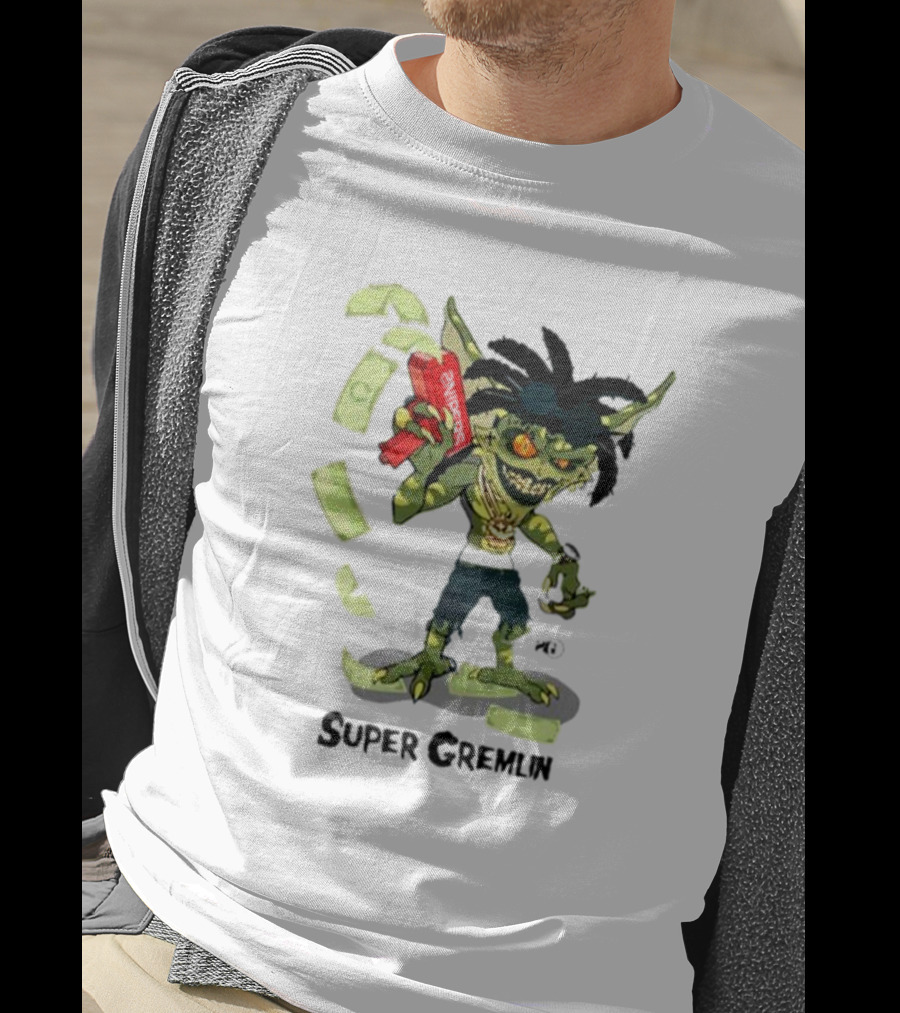 Sniper Gang Super Gremlin Cartoon With Cash And Red Gun T-Shirt