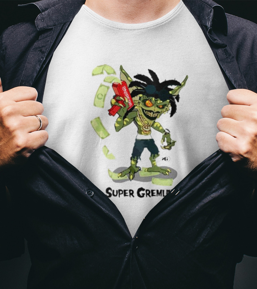 Sniper Gang Super Gremlin Cartoon With Cash And Red Gun T-Shirt