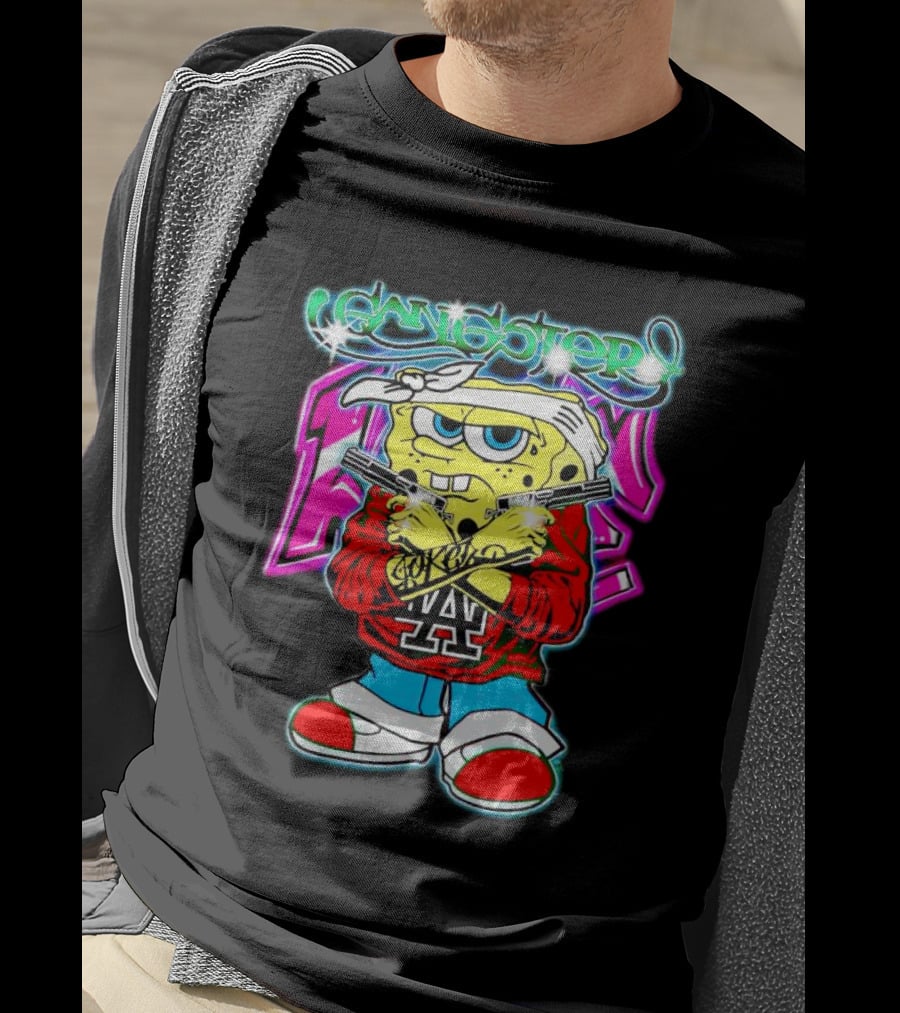 Gangster SpongeBob LA Crossed Arms T-Shirt