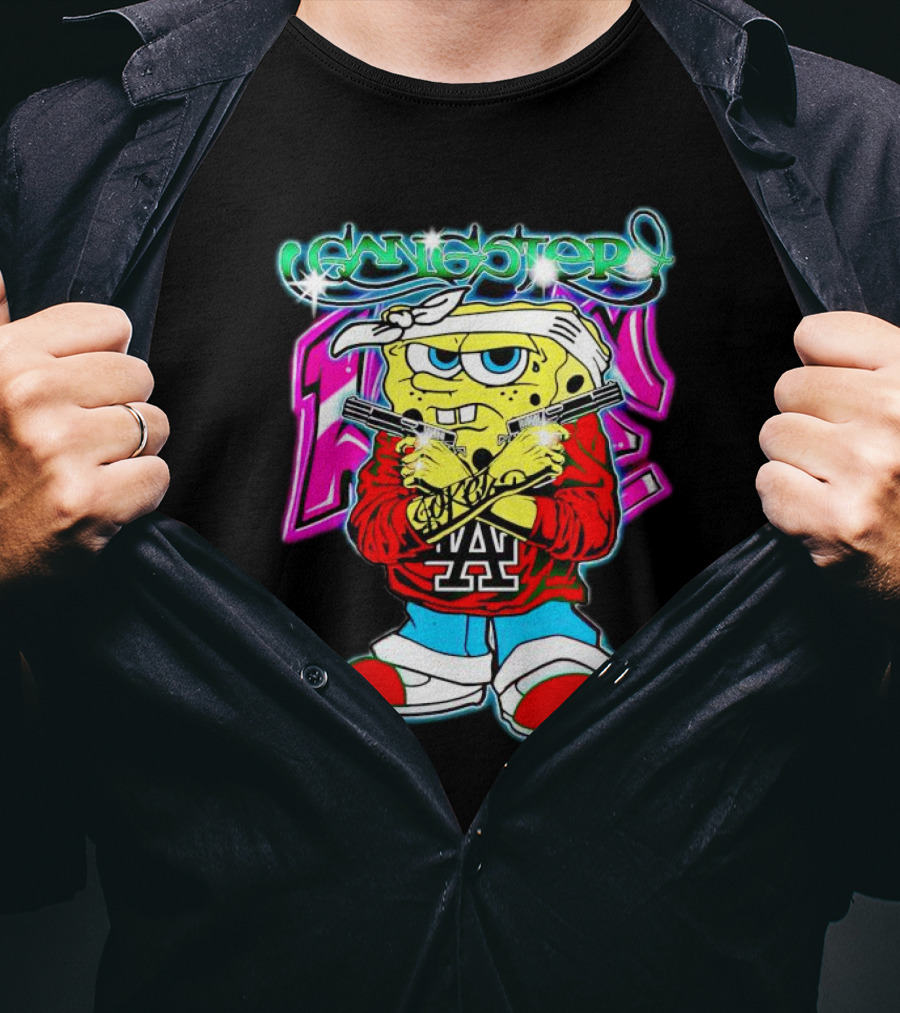 Gangster SpongeBob LA Crossed Arms T-Shirt