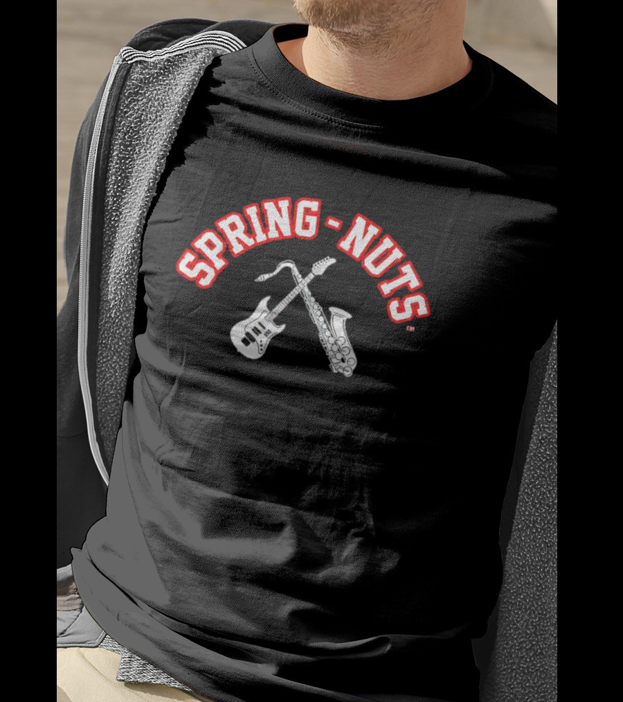 SPRING-NUTS Music Instruments Guitar Saxophone T-Shirt
