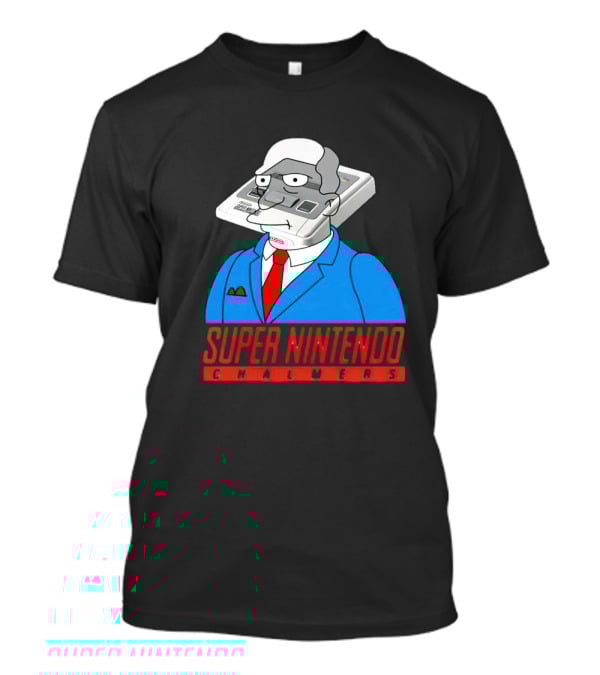 Super Nintendo Chalmers Simpsons Parody Suit Red Tie Console Head T-Shirt