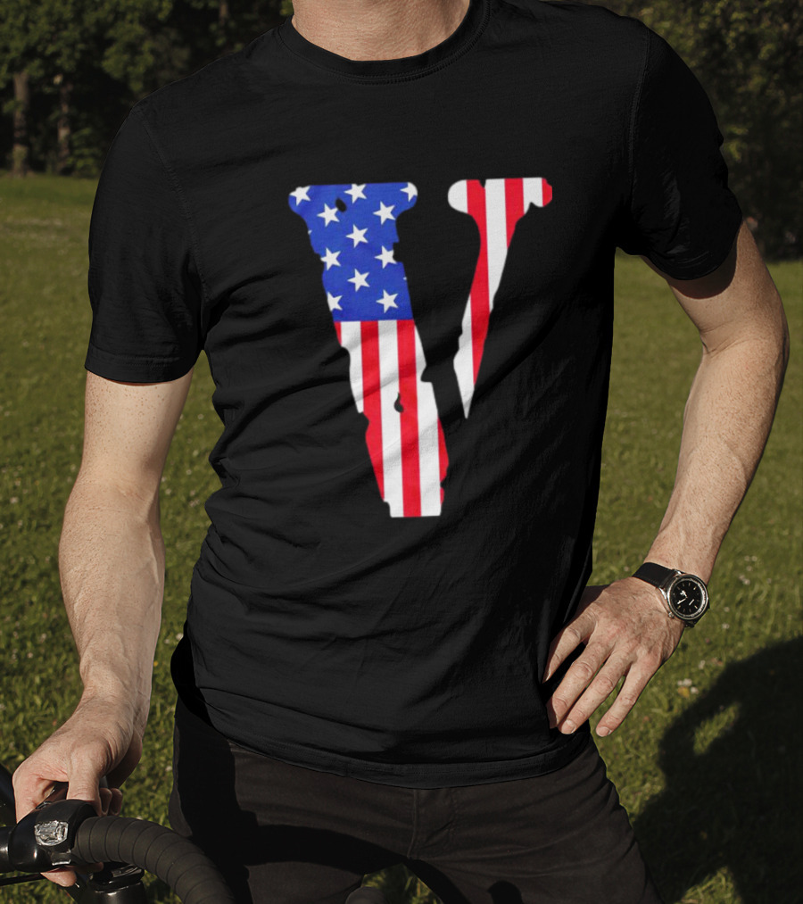 Vlone V American Flag USA T-Shirt