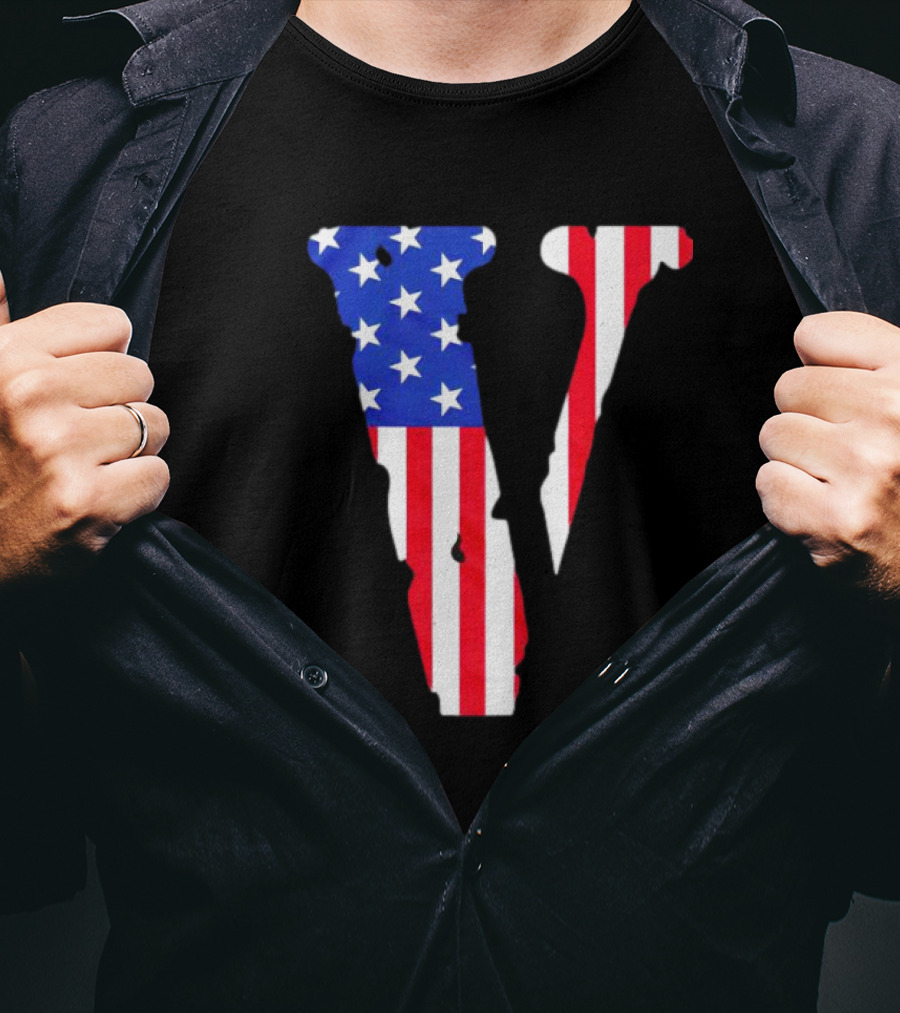 Vlone V American Flag USA T-Shirt