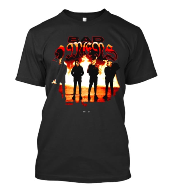 BAD OMENS Face In The Flames Shadows Fiery Background T-Shirt