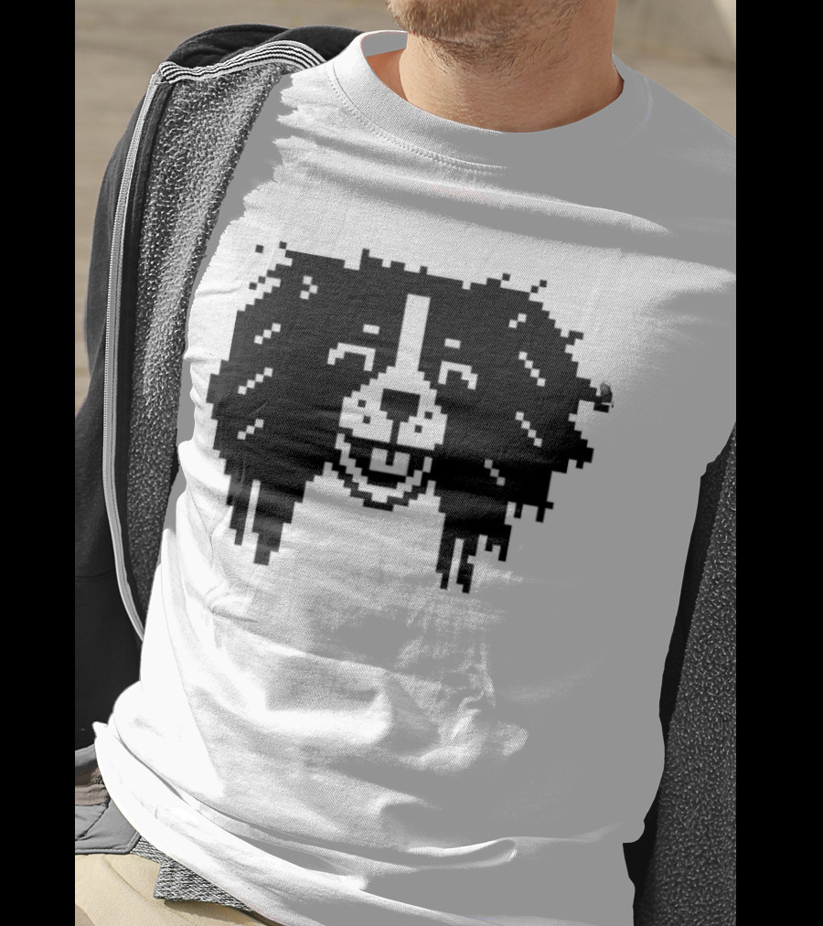 Charles Spaniel Louie 8 Bit Pixel Dog Face T-Shirt