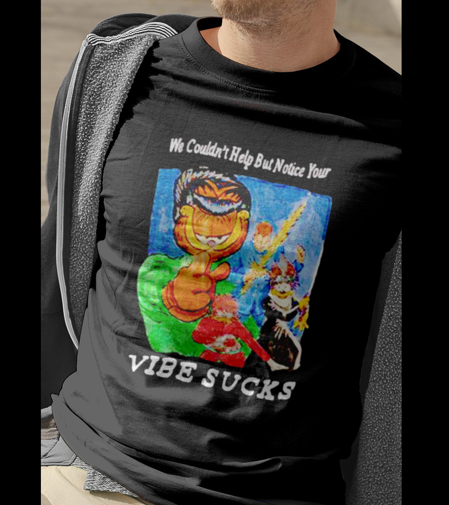 Garfield We Couldn't Help But Notice Your Vibe Sucks Retro Comic T-Shirt