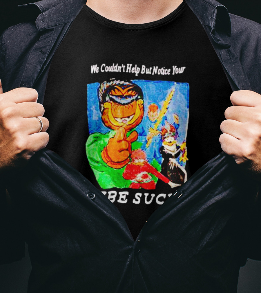 Garfield We Couldn't Help But Notice Your Vibe Sucks Retro Comic T-Shirt